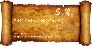 Sófalvi Máté névjegykártya